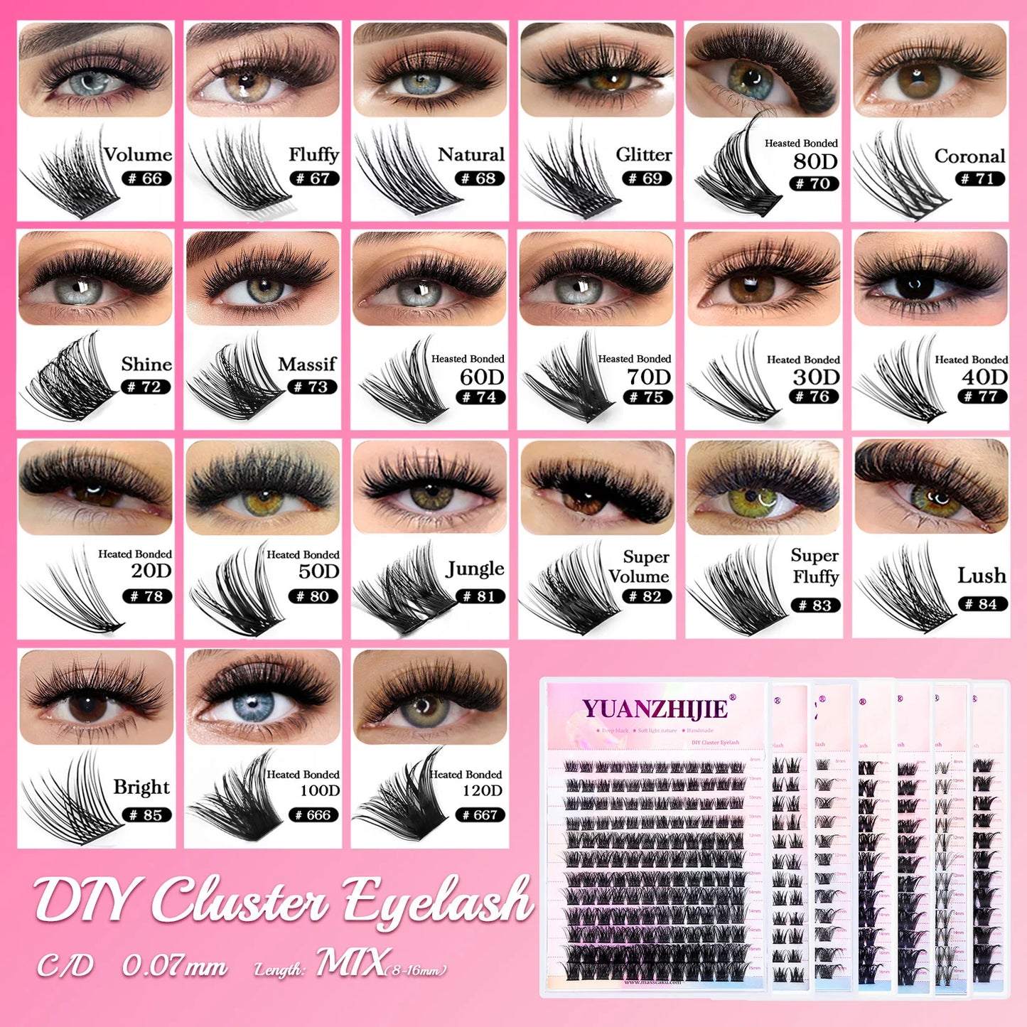 Glamière Pro Cluster Lashes – Salon Volume in Minuten